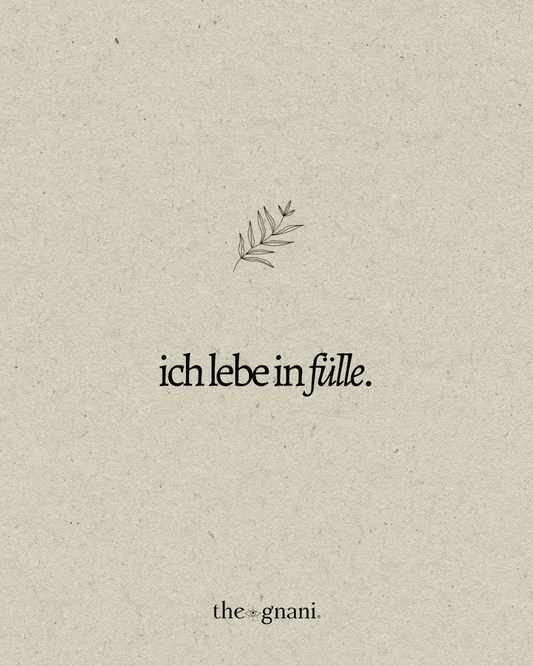 print «ich lebe in fülle»